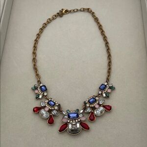 LOFT Multicolor Red White Blue Gemstone Necklace